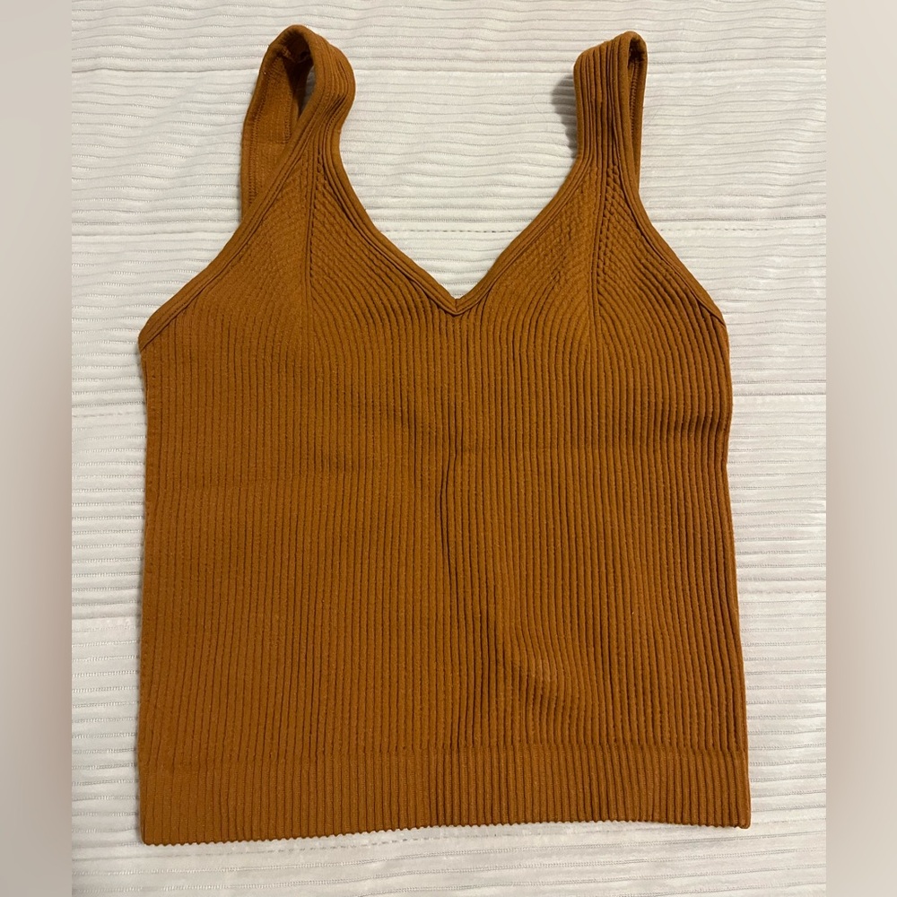 Orange ribbed tank top 
One size 
Perfect conditions
